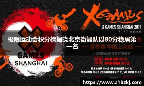 极限运动会积分榜揭晓北京街舞队以80分稳居第一名